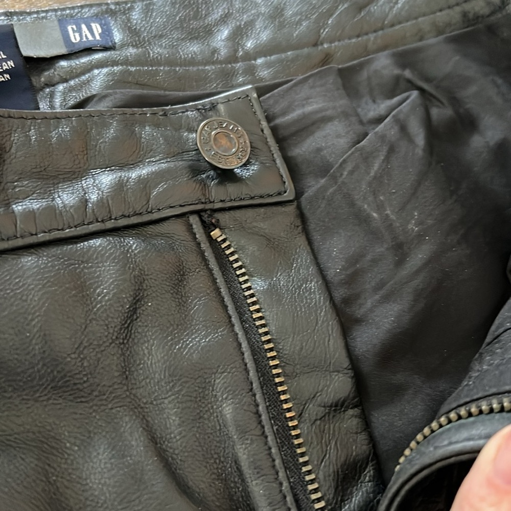 GAP Black Genuine Leather Bootcut Pants. - Picture 4 of 14